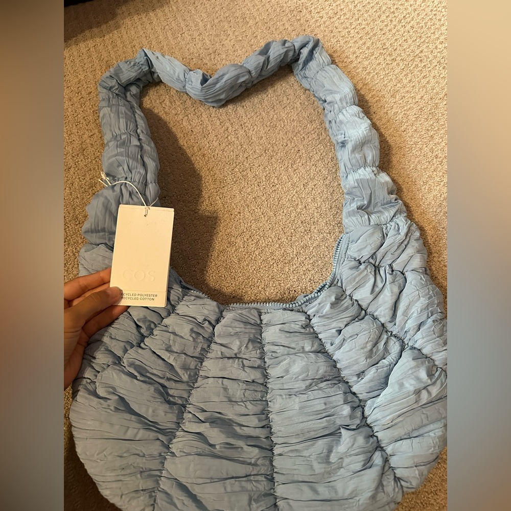 COS Light Blue Quilted Shoulder Bag